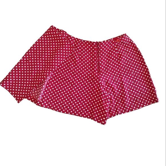 VTG 80s USA M.J. Carroll Red White Polkadot Front Wrap Skort Skirt Size 12 - Picture 6 of 16